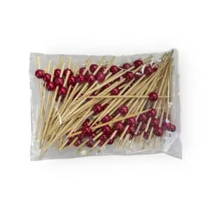 Шпажки Пика "Жемчуг красный ", 7 см, бамбук, 100 шт