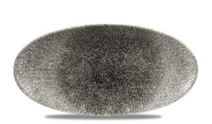 Блюдо CHURCHILL Raku Quartz Black L 299 мм, B 150 мм артикул RKBQOV301