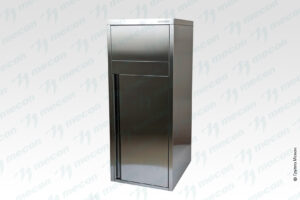 Тумба-урна для фудкорта ТДФр - 500*600*1250 "Retail", нерж. сталь