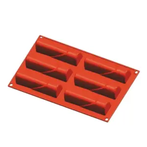 Форма силиконовая P.L. Proff Cuisine "Полуцилиндр" 6 ячеек 120*33 мм, h 30 мм (30*17,5 см)