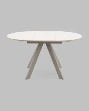 Стол круглый Миндель D100 столешница керамика белый глянец