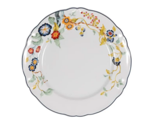 Тарелка мелкая Le CoQ Florentius D 265 мм, H 35 мм, белый, синий артикул LFLO032BL003265