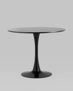 Стол Tulip D90 черный круглый на одной ножке