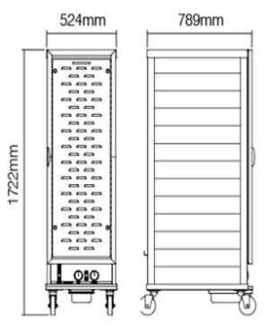 Витрина тепловая торговая Kocateq RTR 420L передвижная