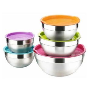 Миска MGSteel 4,1 л, D 180 мм, H 90 мм, с оранжевой крышкой артикул 77823