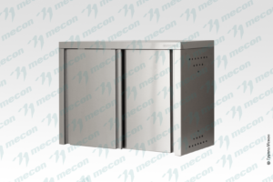 Полка навесная закрытая ПНЗн - 1000*400*600 "Norma Inox", двери-купе; сетки "тарелки" - 2 шт.