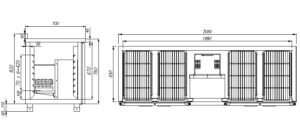 Холодильный стол Carboma T70 M4-1-G (4GNG/NT Полюс) без борта (9006-1 корпус серый)