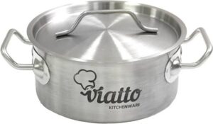 Кастрюля Viatto нерж с тройным дном 140х85 мм объем 1,3 л с 2 ручками артикул 101612