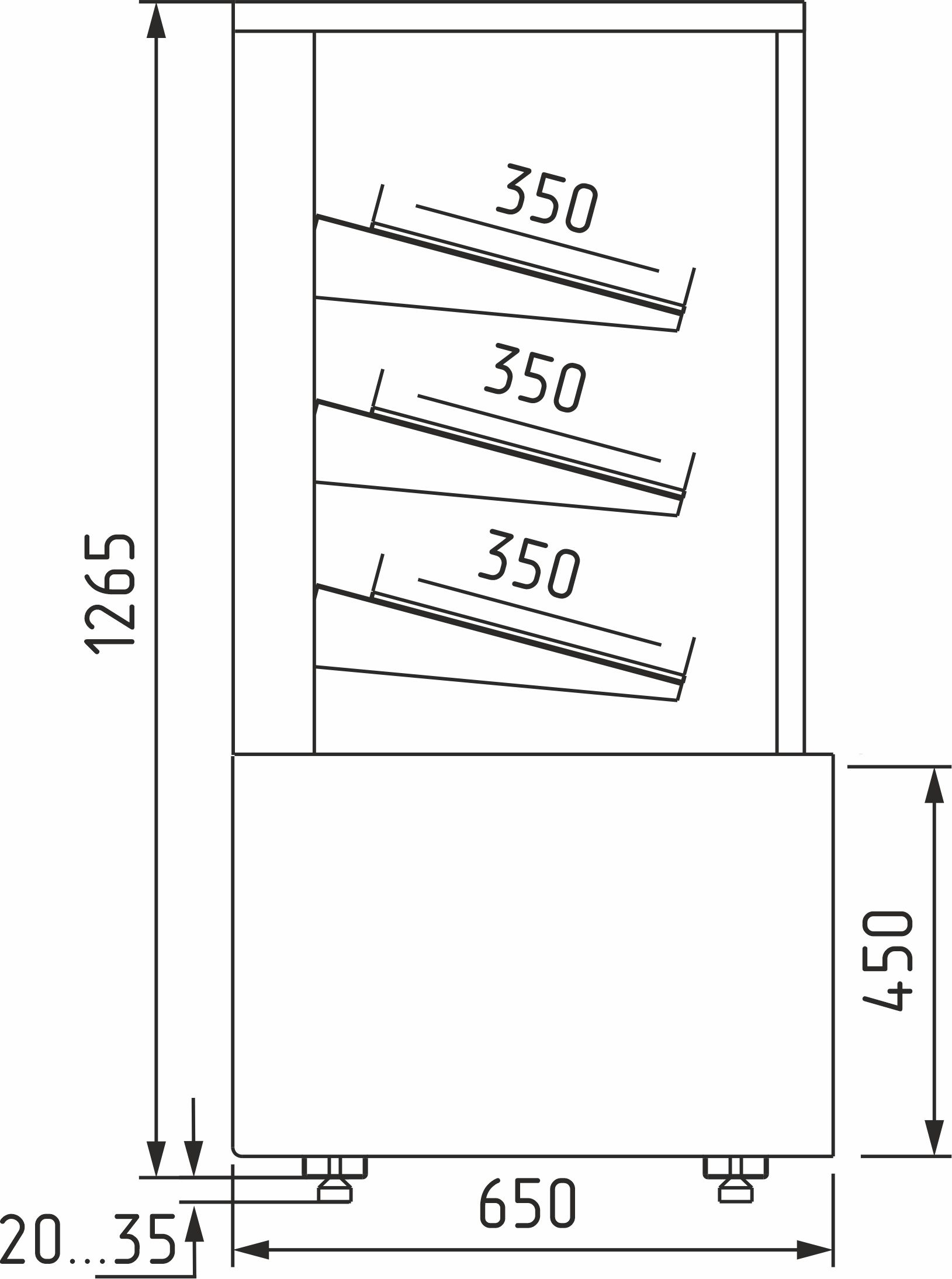 Витрина хлебная Carboma Cube KC70 N 0,9-2 LIGHT Bread 0102-0109 (без стекла)