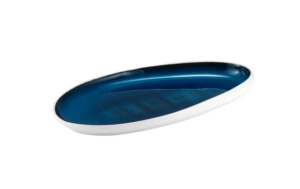 Блюдо Le CoQ Abyssos L 325 мм, B 180 мм, H 35 мм, синий, белый артикул LABY028BL374325