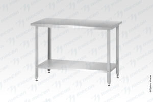 Стол производственный СПРн - 600*800*860 "Norma Zn" (полка сплошная; ножка угловая)