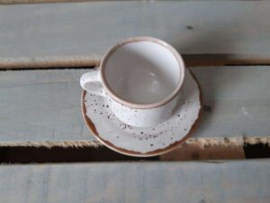 Кофейная пара Борисовская Керамика «Пунто Бьянко»; 80мл; H47, B60мм, фарфор, белый, черный артикул ФРФ88806351