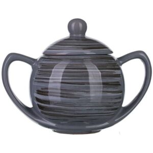 Сахарница Борисовская Керамика «Пинки» с крышкой; 400мл; D8см, керамика; серый артикул ПИН00011614