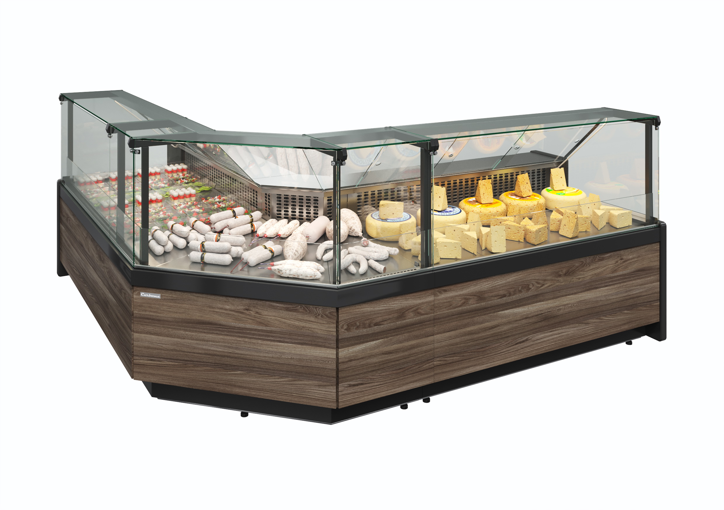 Витрина холодильная Carboma Gelios GC111 SL 1,25-1 (1008 Темный дуб)