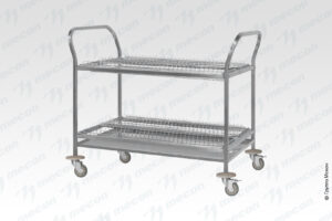 Тележка для сушки посуды ТДПп - 900*600*1060 "Profi Ral", 3 уровня - стаканы/тарелки/тарелки