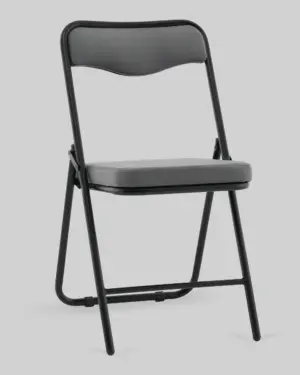 Стул складной Джонни велюр велютто темно-серый каркас черный матовый