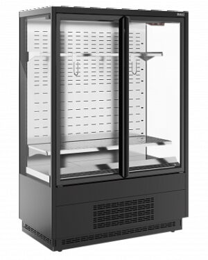 Витрина холодильная Carboma Cube Flesh 2 FC20-07 VV 1,3-1 STANDARD фронт X7 (версия 2.0) (9005-0430)