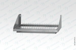 Полка для сушки посуды ПСПб - 600*300*180 "Base" , цинк, сетка "стаканы" (без поддона)