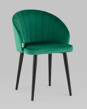 Стул с подлокотниками Брюссель велюр зелёный 2 шт