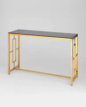 Консольный столик БРУКЛИН 120*40 золото стекло smoke