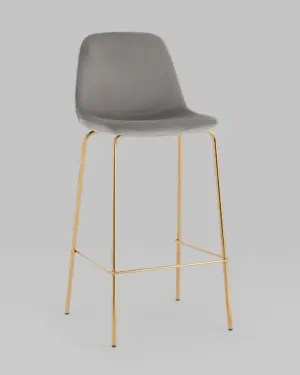 Стул барный Валенсия SN велюр серый золотые ножки 2 шт