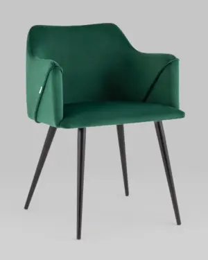 Стул с подлокотниками Джоэл велюр зелёный 2 шт
