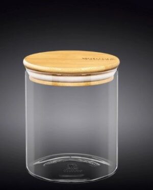 Банка для сыпучих продуктов Wilmax деревянная крышка 760 мл, H 125 мм, D 100 мм артикул WL-888503/A