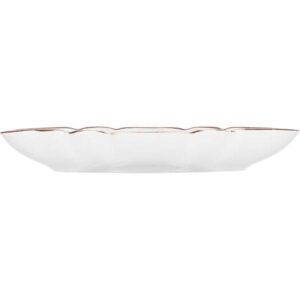 Блюдо Добрушский фарфоровый завод шпротница; L170, B88мм, фарфор, белый, золотой артикул 1C0109