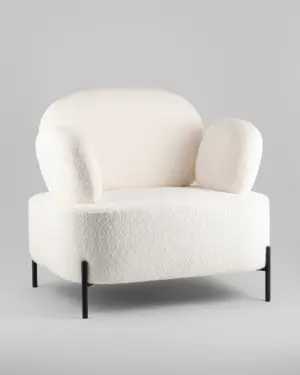 Кресло Кэнди ткань букле белый