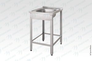 Рукомойник технологический напольный РТНб - 500*600*860 "Base", борт, отв. д/смесит.
