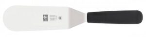 Лопатка кулинарная Icel 280 мм. изогнутая раб. часть 12*5 см. нерж. узкая с пластик. ручкой черн. артикул 541.8313.12
