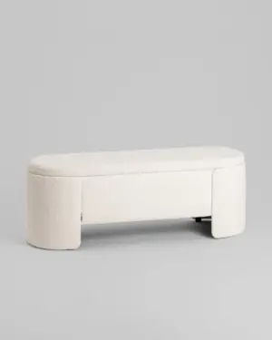 Банкетка Taks с местом для хранения букле белый