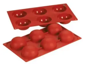 Форма силиконовая P.L. Proff Cuisine "Полусфера" 6 ячеек d 70 мм, h 35 мм (30*17,5 см)