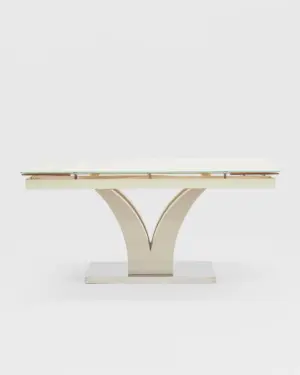 Стол обеденный Верона раскладной 160-220*90 глянцевый бежевый