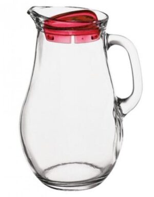 Кувшин PASABAHCE Bistro 1850 мл, D 100 мм, H 220 мм, с красной крышкой артикул 80119/b
