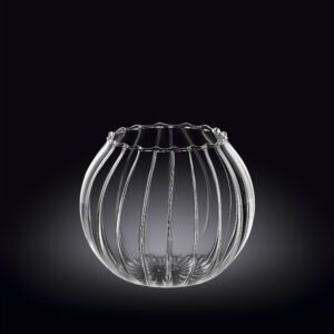 Ваза для цветов Wilmax Thermo Glass D 120 мм, H 100 мм рельефная артикул 888972