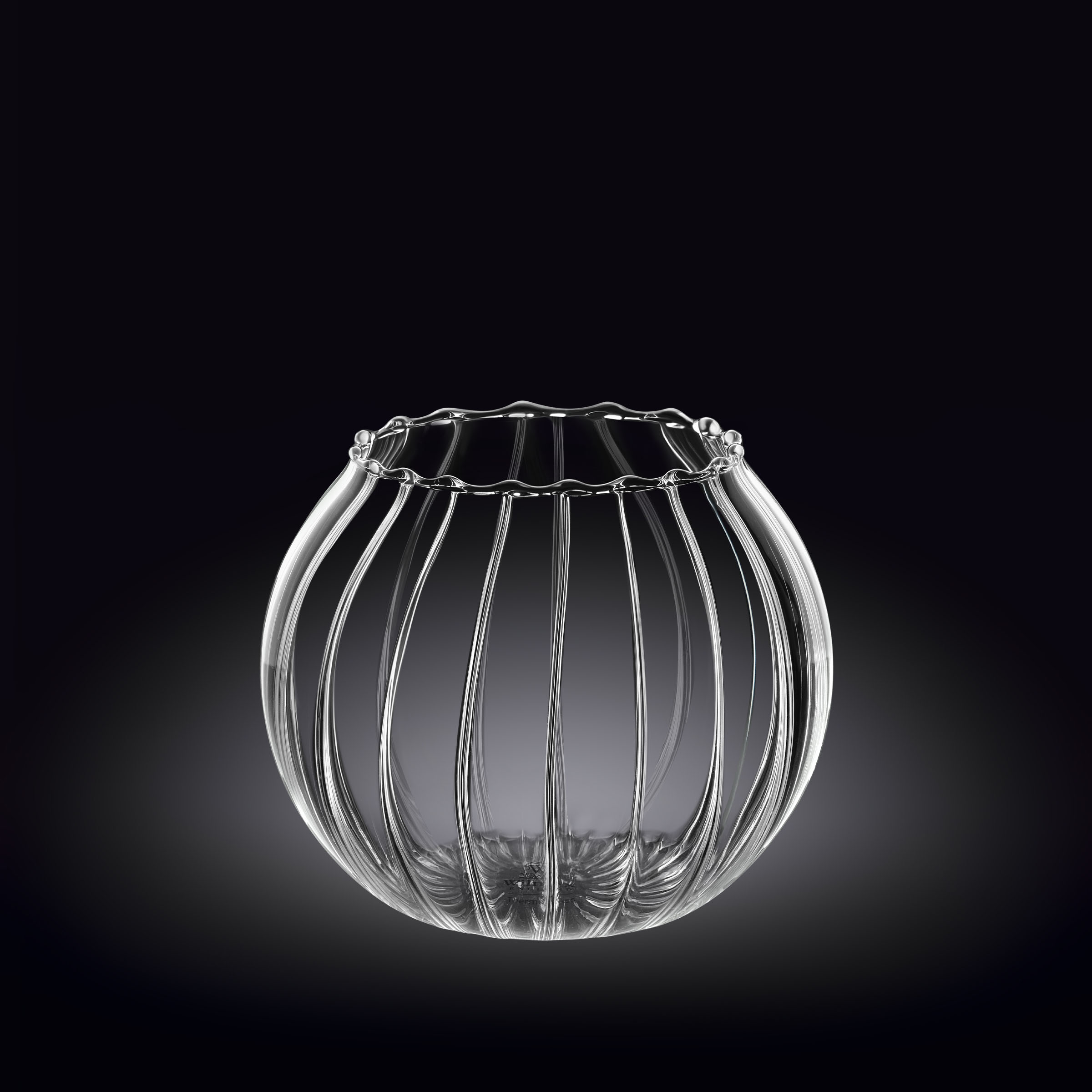 Ваза для цветов Wilmax Thermo Glass D 120 мм, H 100 мм рельефная артикул 888972