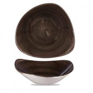 Салатник треугольный 0,60 л d23,5 см, без борта, Stonecast Patina, цвет Iron Black артикул PAIBTRB91