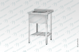 Ванна моечная ВМЦн - 1800*700*860 "Norma Ral", 3 м/о 500*500*300, борт, 2 отв. д/смесит., экран (ножка угловая)