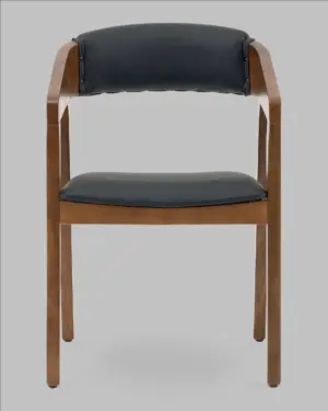 Стул Вудкерри S каркас дерево цвет темный орех экокожа черный