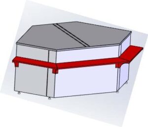 Расчетный стол для витрин Ариада Титаниум ВС5 (наружный угол)