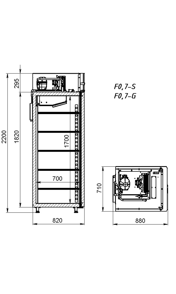 Холодильный шкаф Аркто F0.7-SLD