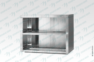 Полка навесная закрытая ПНЗн - 800*400*600 "Norma Inox", сетки "стаканы" - 2 шт. (поддон)