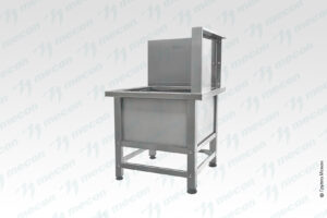 Ванна моповая сварная ВМСн - 530*530*500 (800) "Norma Inox", 1 м/о 430*430*200 (облицовка Г-образная, левая; ножка профильная, тр. 40*40)