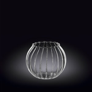 Ваза для цветов Wilmax Thermo Glass D 100 мм, H 80 мм рельефная артикул 888971