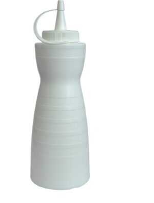 Емкость для соуса MGprof 375 мл. d 55 мм. h 215 мм. фигурная с крышкой бел. артикул 1747 бел