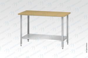 Стол кондитерский СПРн - 1500*800*860 "Norma Inox" (полка сплошная, ножка угловая)