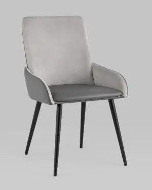 Стул Мюнхен экокожа серая велюр серый 2 шт