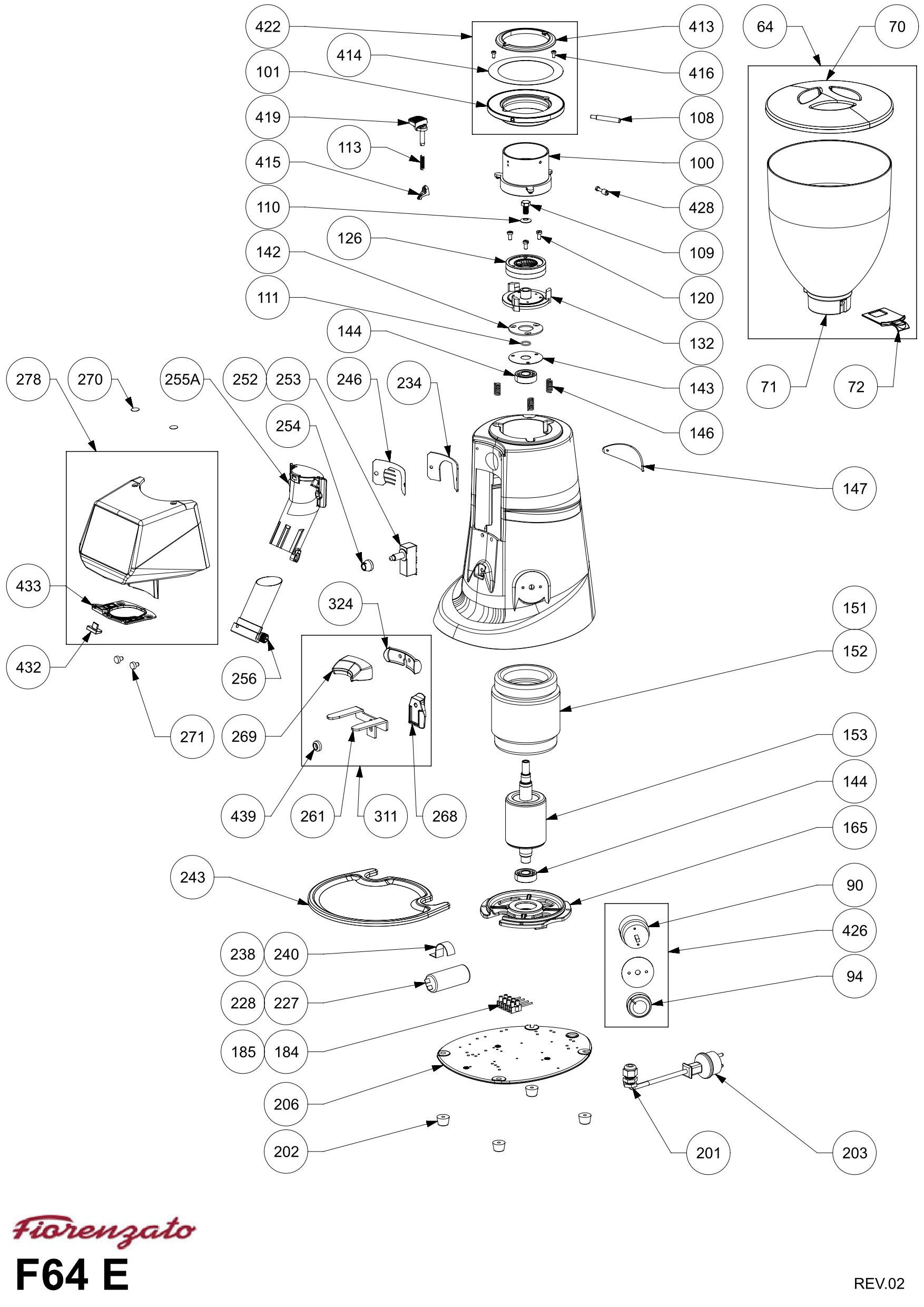 Кофемолка Fiorenzato F64 E красная
