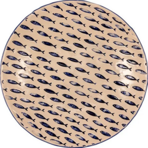 Тарелка глубокая Le CoQ Thalassios 1100 мл, D 260 мм, H 50 мм, бежевый, синий артикул LTHA034BB004260